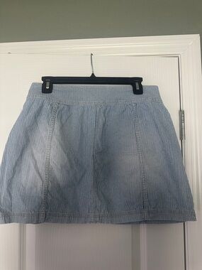 Aeropostale Light Blue & White Pinstripe Mini Skirt